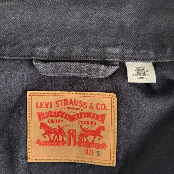 Levi’s Black Denim Trucker Men's Jacket I Size S, Classic Fit, Button Front - Picture 8 of 8